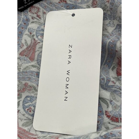 Zara Woman Wrap Dress Midi Floral & Geometric  Size M Lightweight - Picture 6 of 11